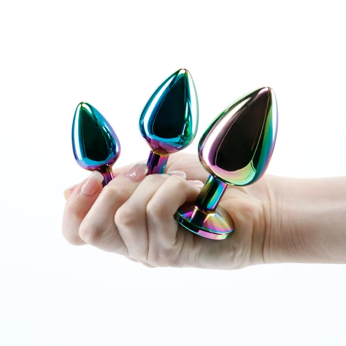 NS Novelties Anal Rear Assets Trainer Kit Multicolor Rainbow Heart