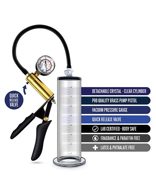 Blush Novelties Male Sex Toys Blush Performance Vx6 Vacuum Penis Pump Wbrass Pistol Pressure Gauge Clear Blush Novelties Male Sex Toys Blush Performance Vx6 Vacuum Penis Pump Wbrass Pistol Pressure Gauge Clear