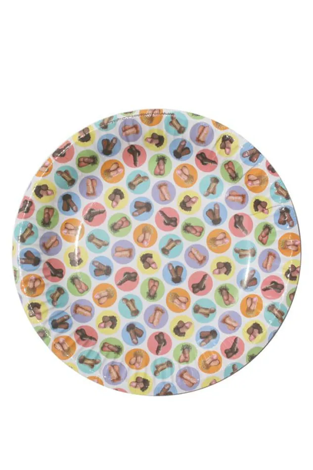 Dirty Dishes MiniPenis Style Plates 8 X Pack Candy Prints Male Sex Toys