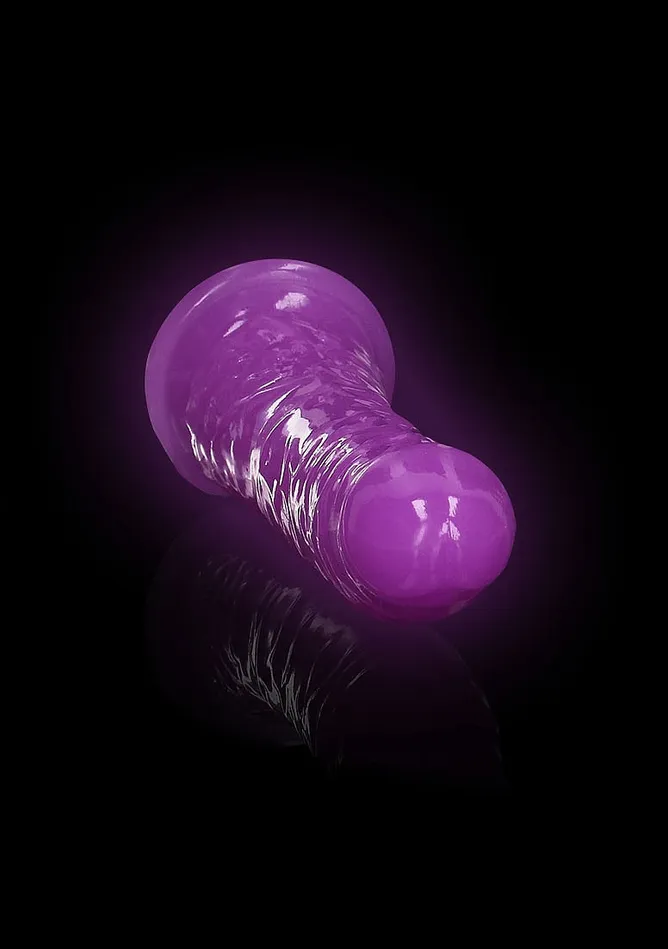 SHOTS AMERICA LLC Dildos REALROCK GLOW IN THE DARK 6 SLIM DILDO PURPLE