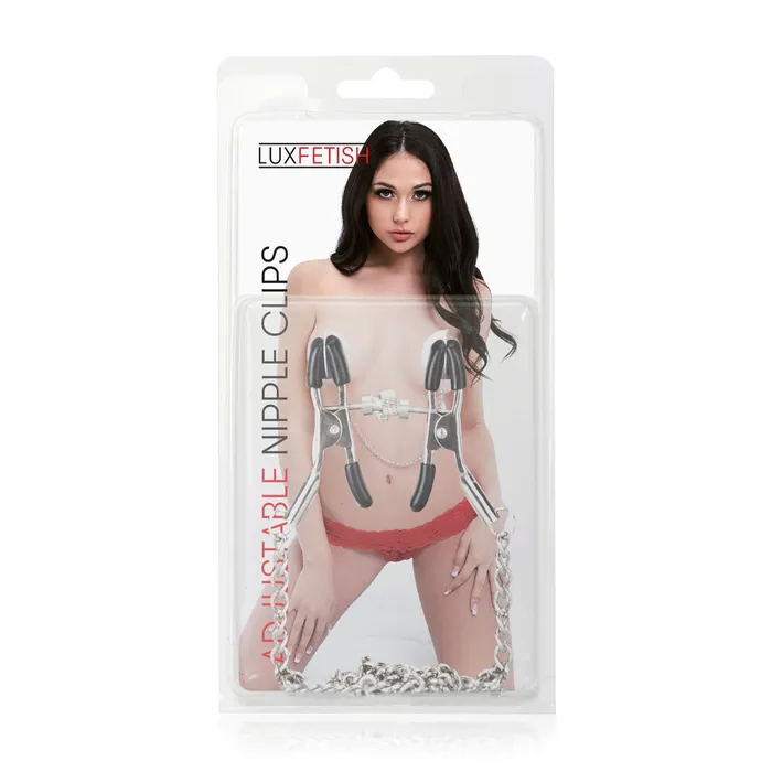 Anal Lux Fetish Adjustable Nipple Clips Black Silver Lux Fetish