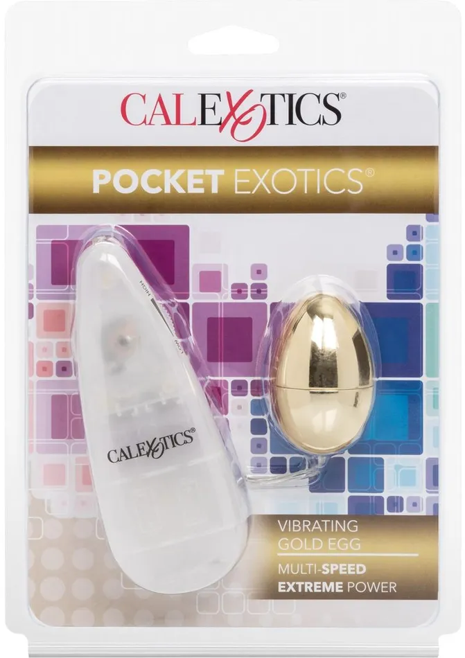 Female Sex Toys Pocket Exotics Vibrating Gold Egg Pocket Exotics