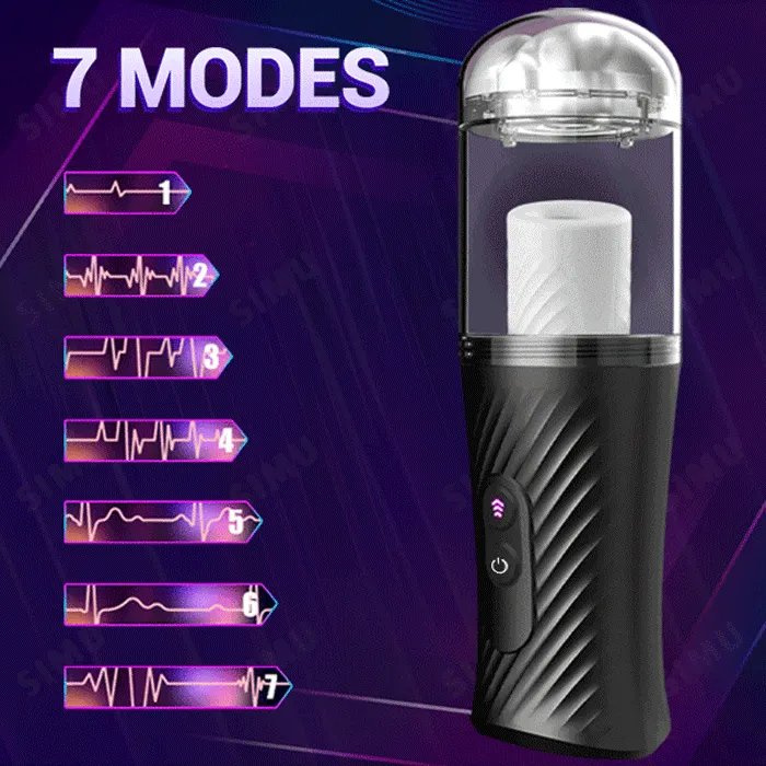 Automatic 7 Telescoping Masturbation Cup SIMU Male Sex Toys