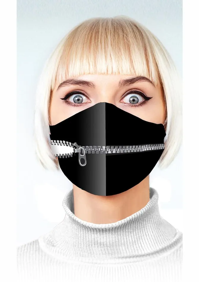 Female Sex Toys Candyprints Party Super Naughty Zipper Mouth Mask