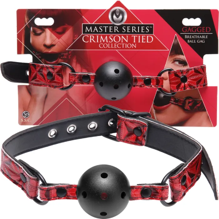 Male Sex Toys Xr Brands Crimson Tied Breathable Ball Gag